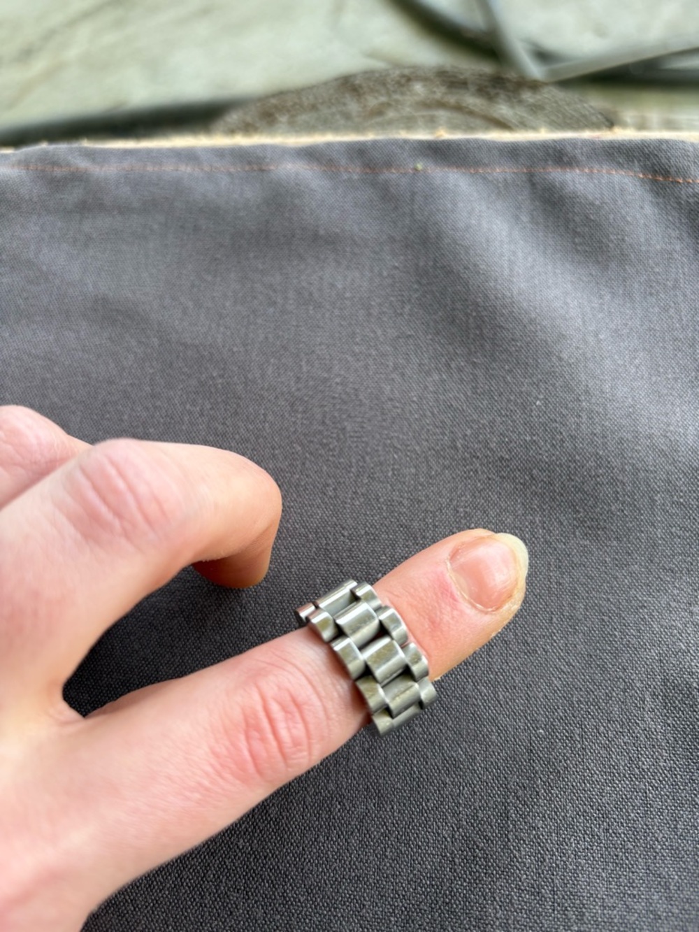 Silver Watch Link Ring